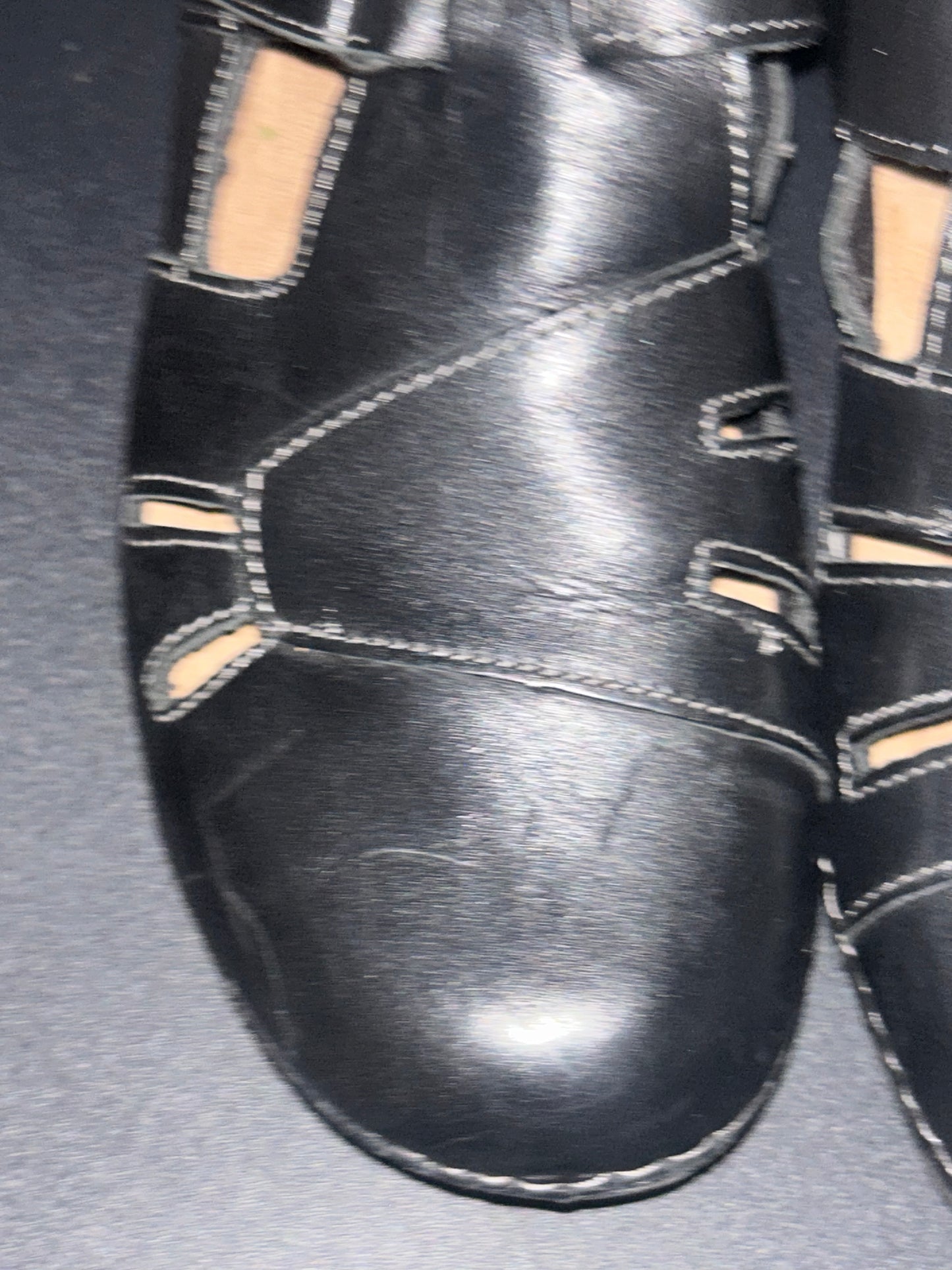 Origins Women’s Black Leather Round Toe Ankle Strap Shoes size 9