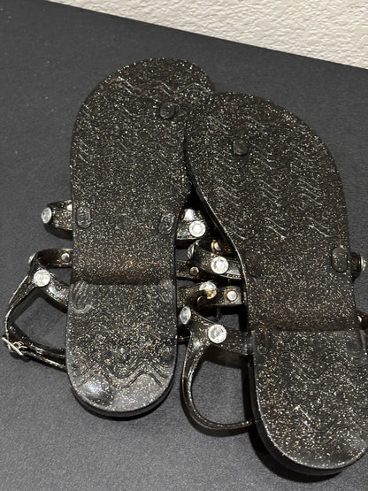 Mix 6 Women’s Studded Sparkled Black Design Jelly Shoes size 6