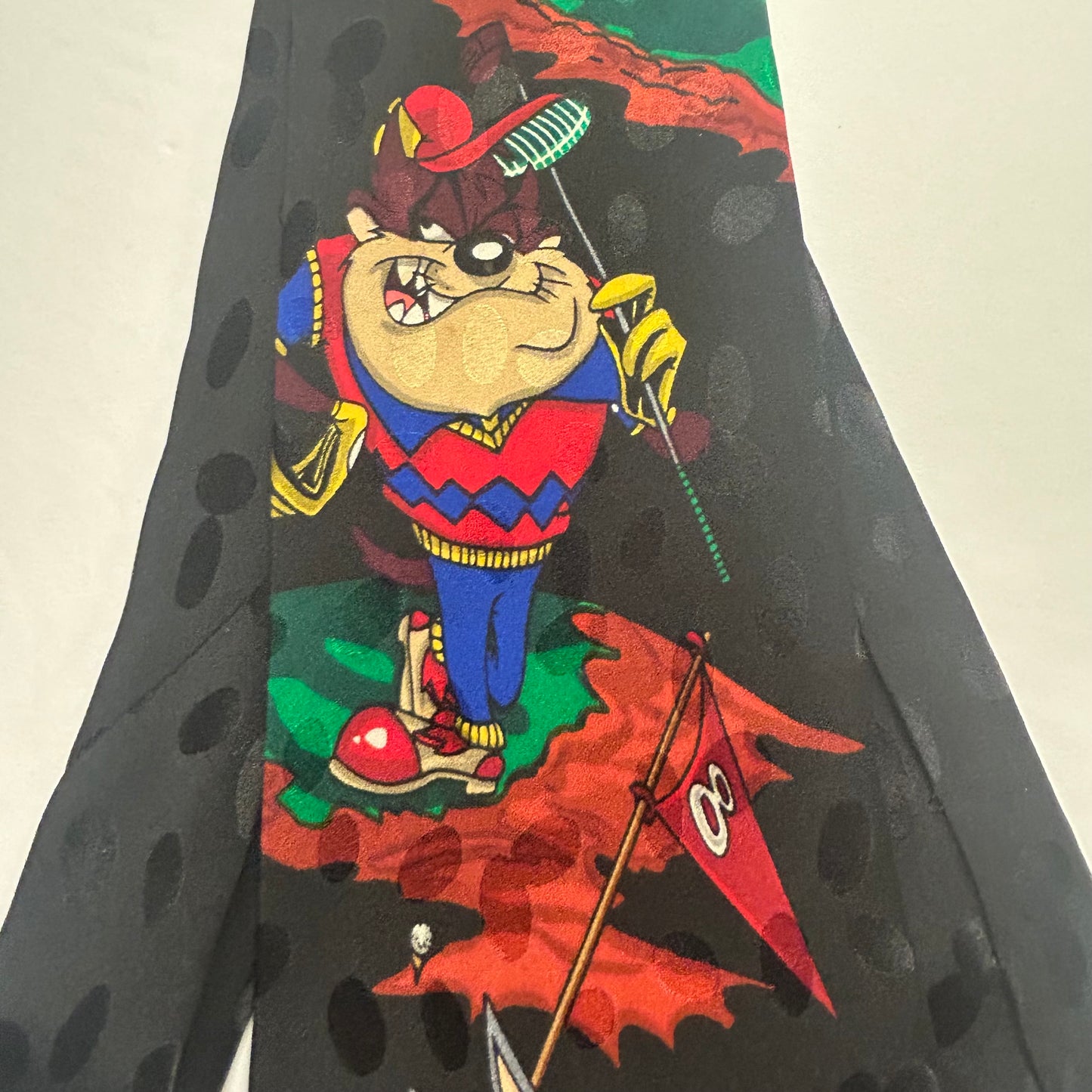 Looney Tunes Tasmanian Devil, Bugs Bunny  Golf Themed Men’s Tie