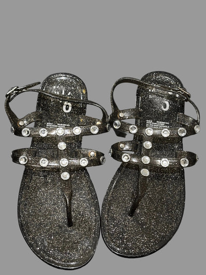Mix 6 Women’s Studded Sparkled Black Design Jelly Shoes size 6