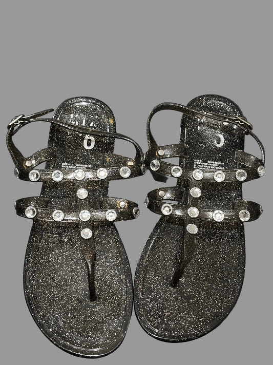 Mix 6 Women’s Studded Sparkled Black Design Jelly Shoes size 6