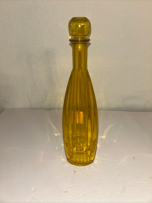 Amber Glass Decanter 12in Tall