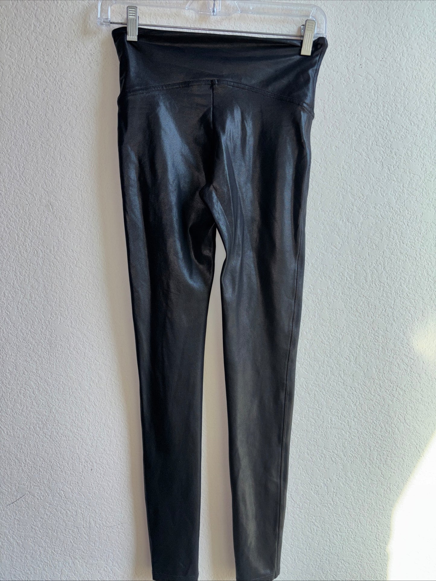 Spanx faux leather, black leggings, size medium women’s