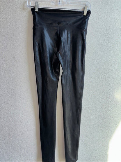 Spanx faux leather, black leggings, size medium women’s
