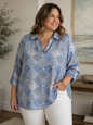 Foxcroft Blue Patterned Design Blouse Women’s 22