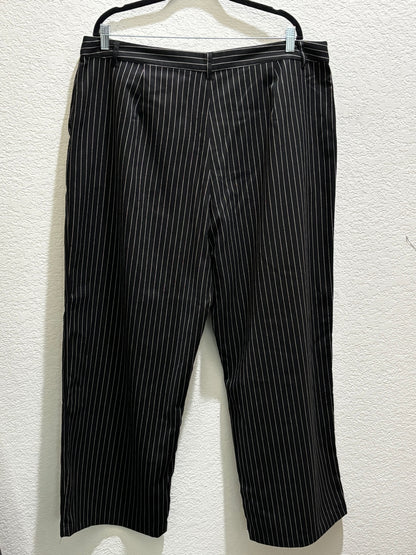 Prince Highway Women’s Black White Pinstriped Wide Leg Trousers size 20