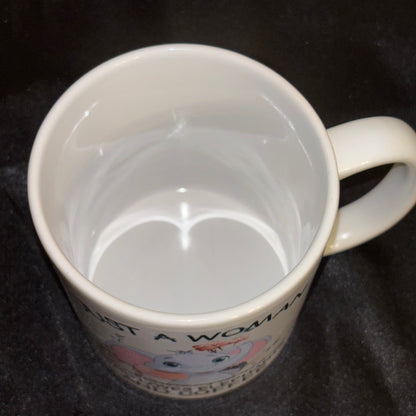 White Mug Cute Elephant “just a woman who loves elephants and coffee”