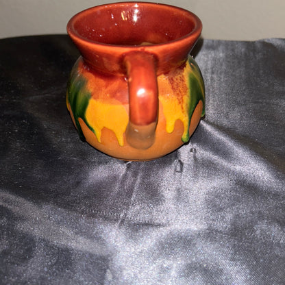 Mug Mexican Pottery handcrafted colorful original 8oz