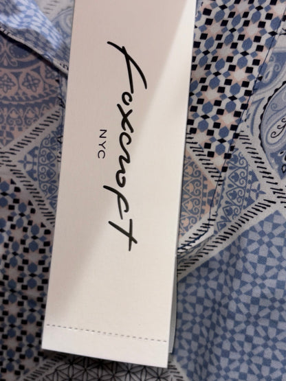 Foxcroft Women’s Light Blue Multi-patterned Designed Blouse size 22