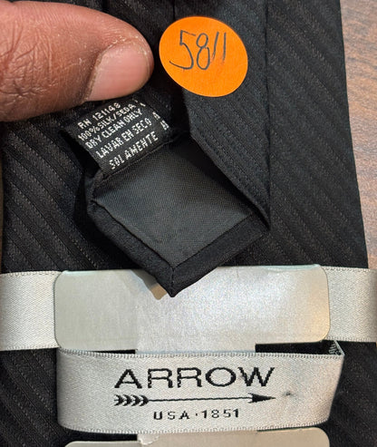 ARROW Black Tie 100% Silk 58”