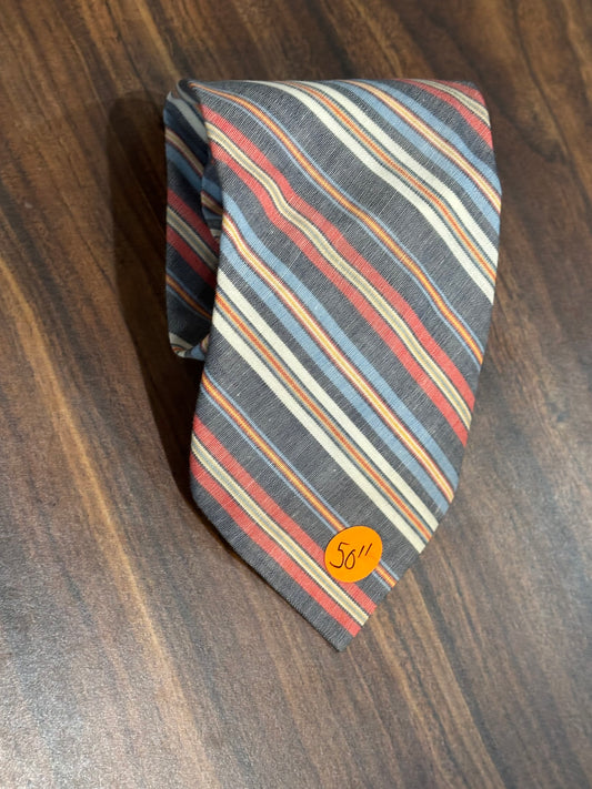 Blue Multi-Colored Striped Tie 50”