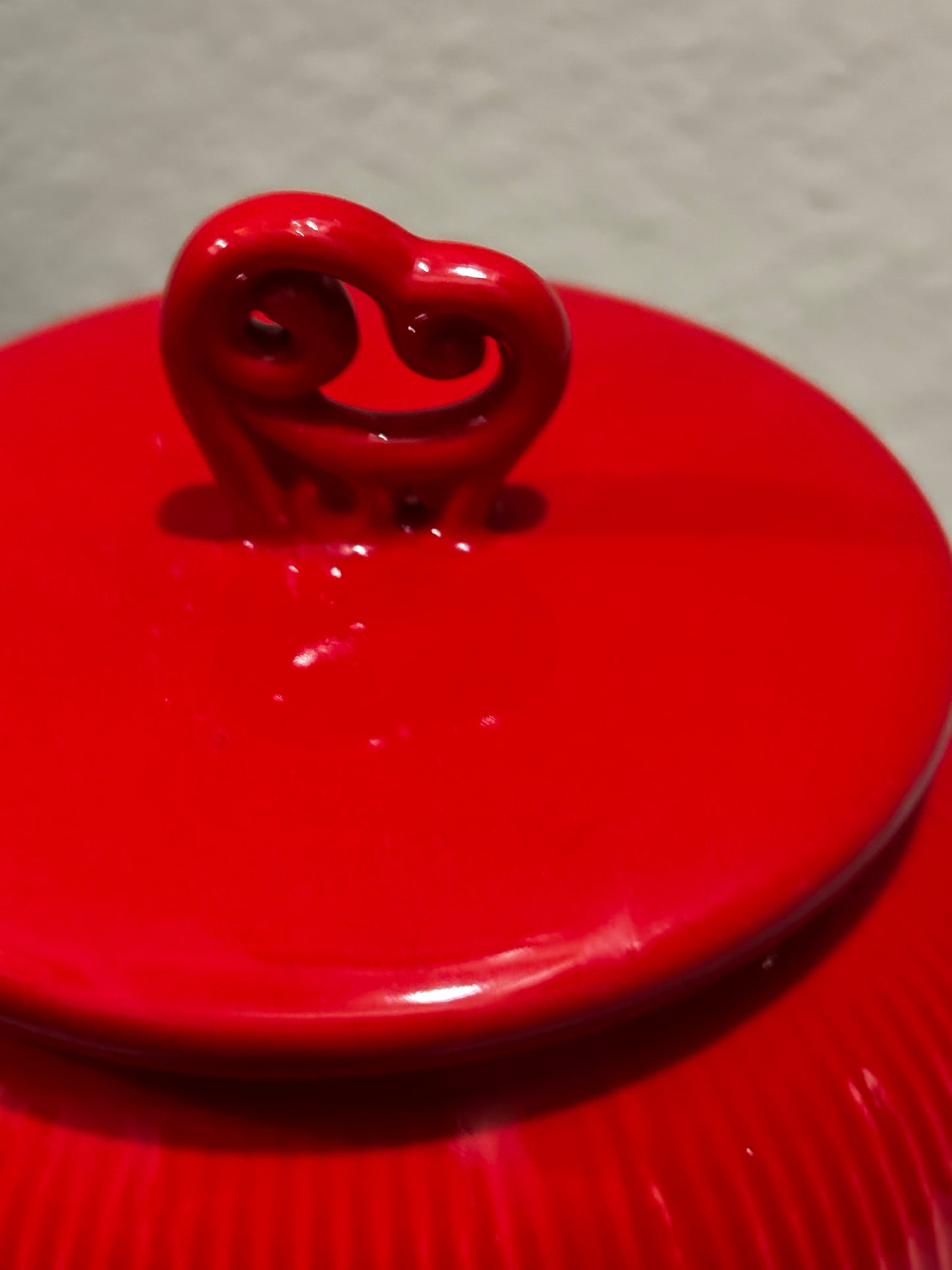 Red Oriental Jar with Lid and Gold Design