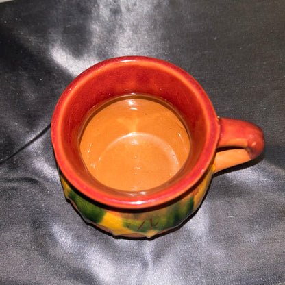 Mug Mexican Pottery handcrafted colorful original 8oz