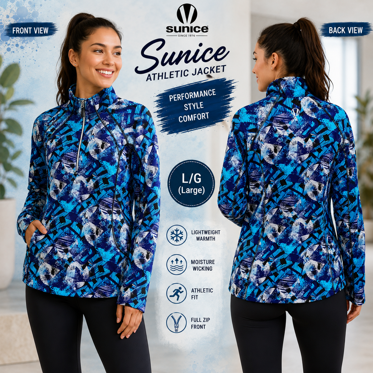 Sunice Women’s Blue 1/4 Zip Pullover jacket