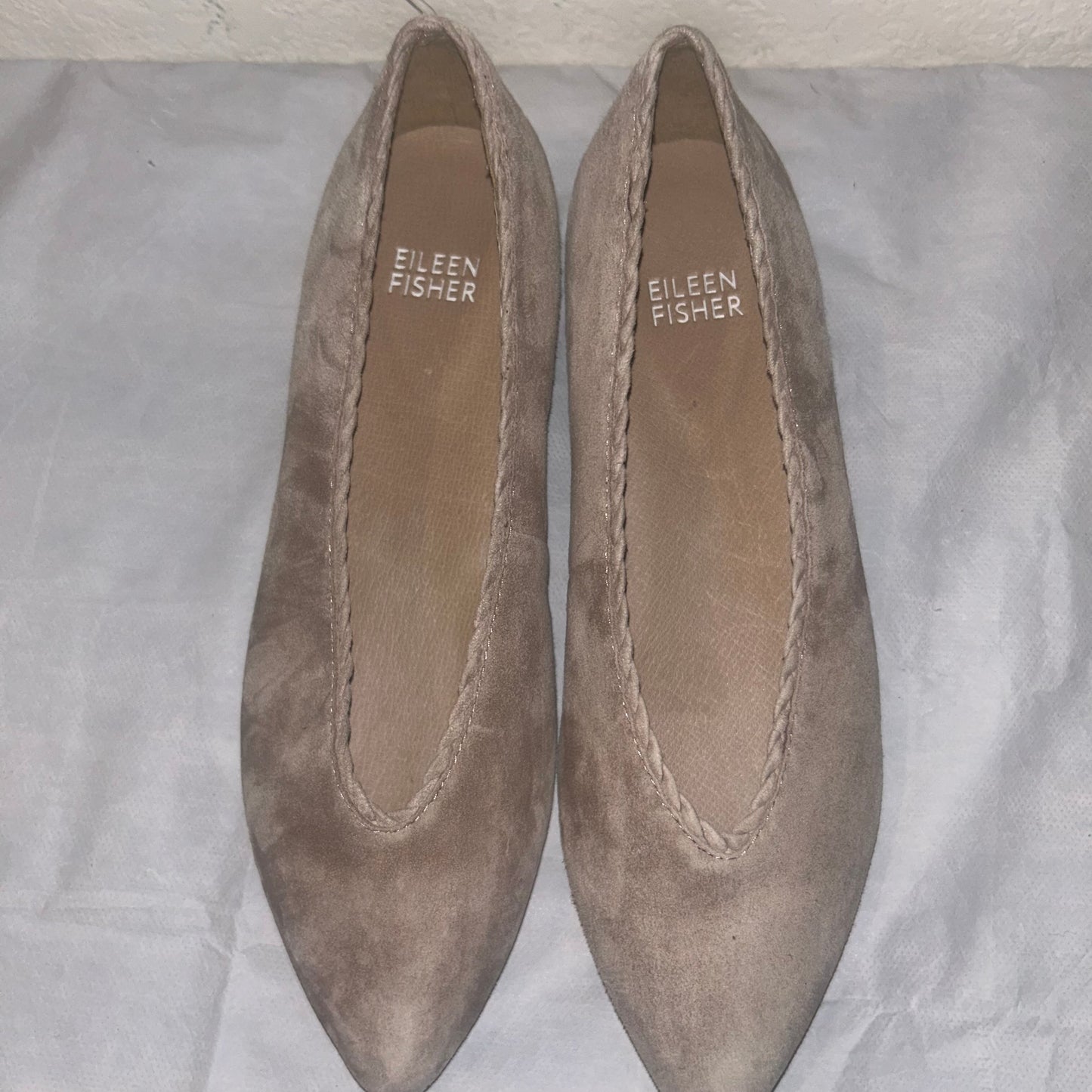 Eileen Fisher suede taupe flats women’s size 5 NWOT