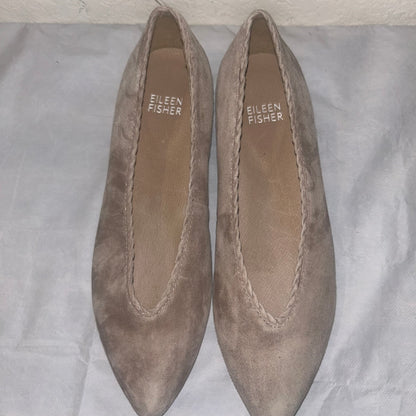 Eileen Fisher suede taupe flats women’s size 5 NWOT