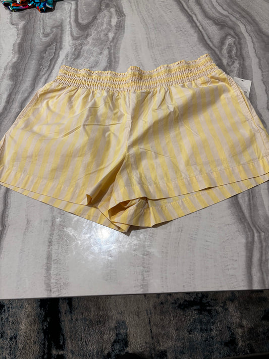 Tan Yellow Striped Elastic Waste Women’s Shorts size XL