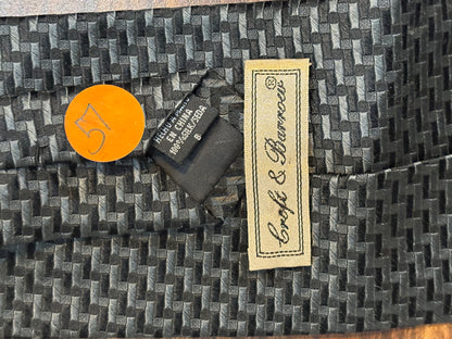 Craft & Barrow Black w/ Geometric Design Tie 100% Silk 57”