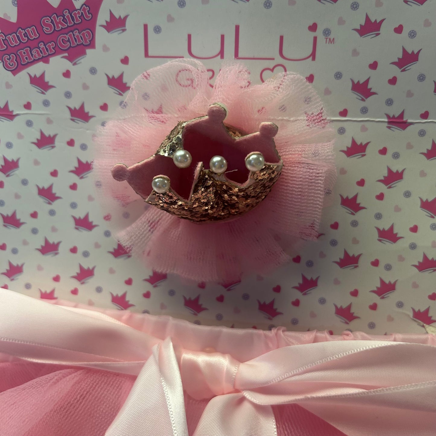 Lulu Pink Happy Birthday TuTu Skirt and Tiara Hair-clip set (toddler)