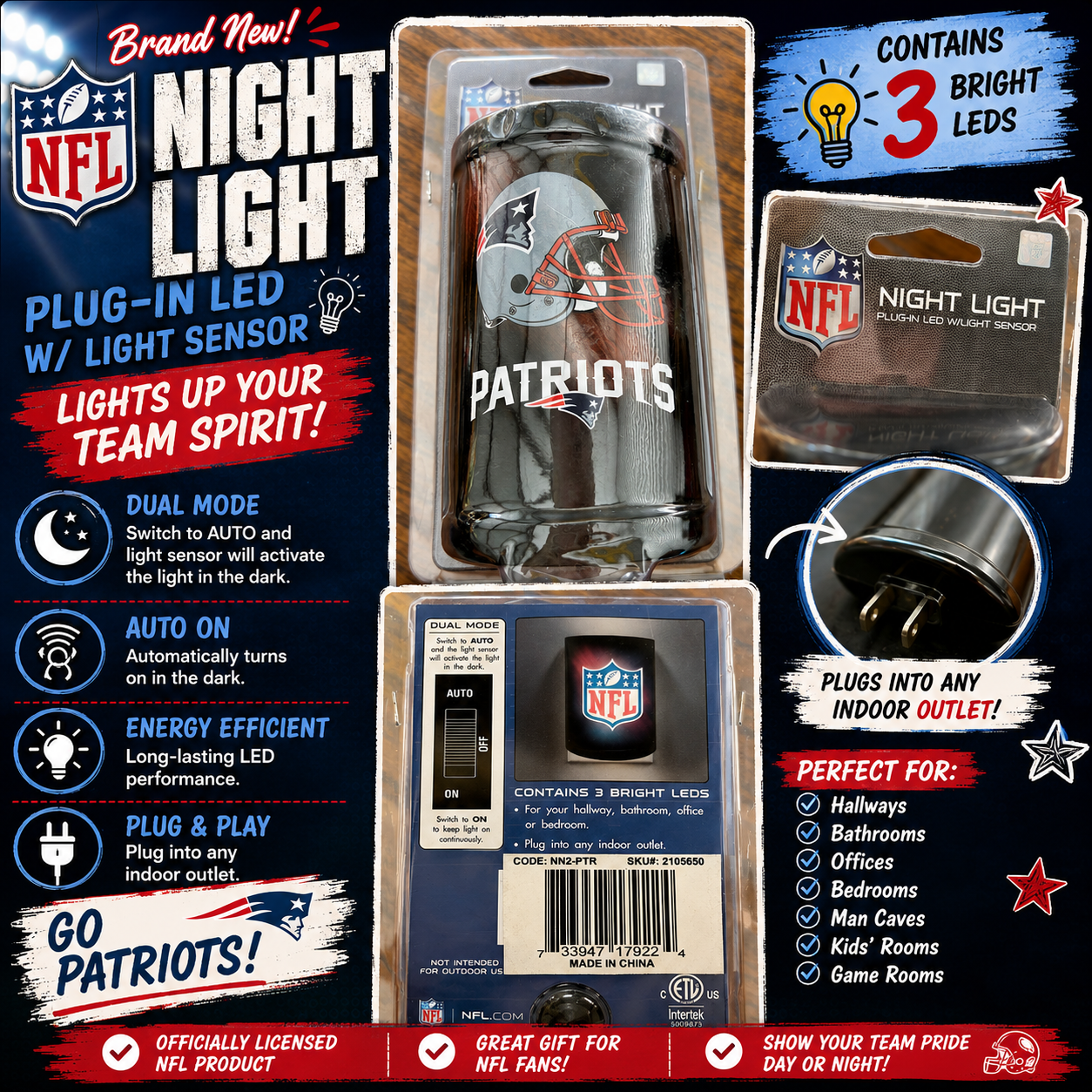 New England Patriots nightlight ￼