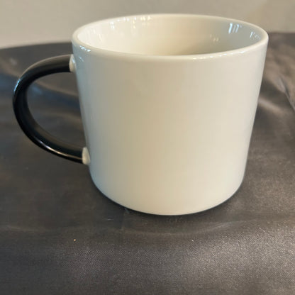 Mug white with black handle “My friend has four paws” 8oz
