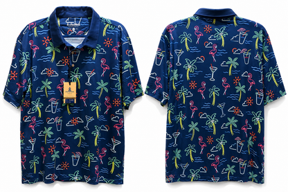 Chubbies Men’s Blue with Pink Flamingo and Martini Design size XXLarge
