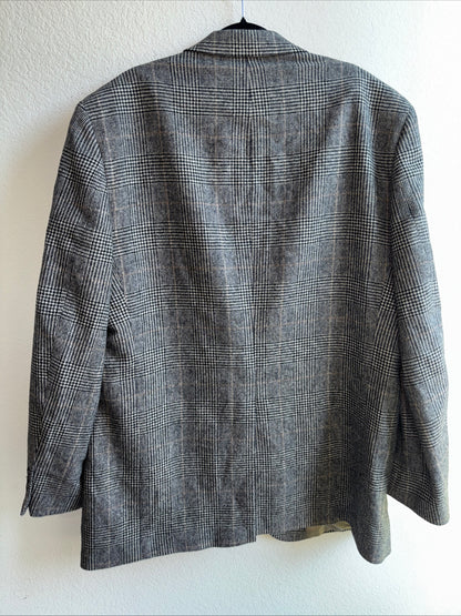 Thomas Grant, houndstooth plaid 100% camel hair suit jacket 46 long