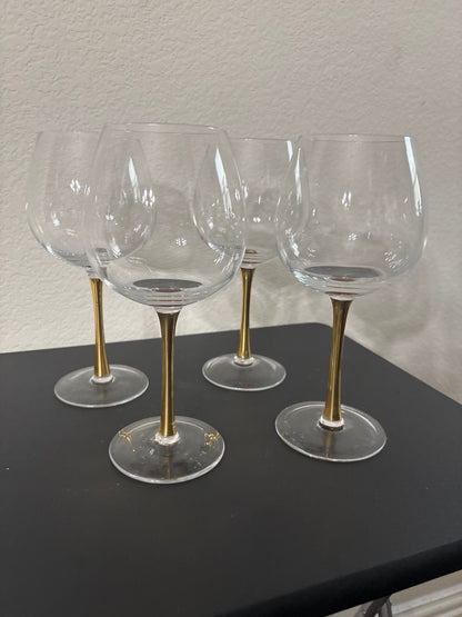 Gold Stem Goblets (set of 4)