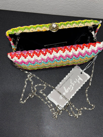 Miztique Multicolor Shoulder Handbag with Silver Chain Strap