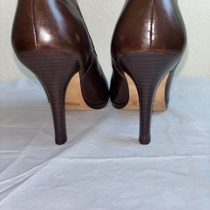 Cole Haan Nike Air Brown Leather Ankle Heel Boots women’s 8