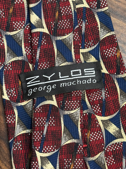 Zylos George Machado Red/Blue Tie 57”  100% Silk