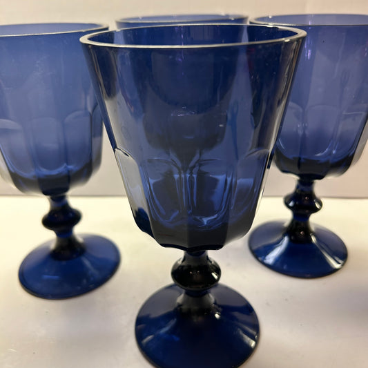 Lenox Vintage Blue Goblet Glasses (Set of 4)