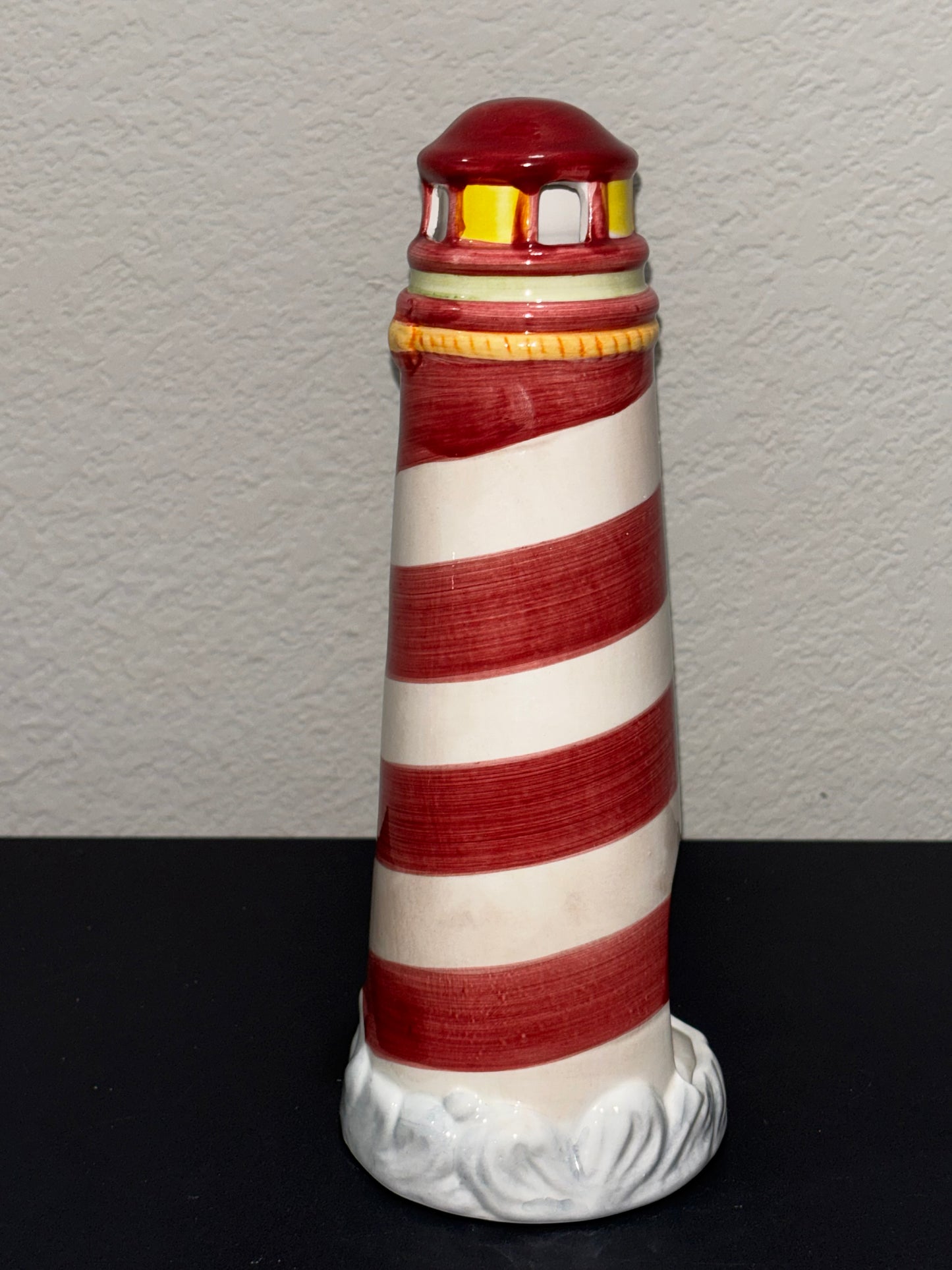 Ceramic Lighthouse Tee Light Holder 9.5 inches tall