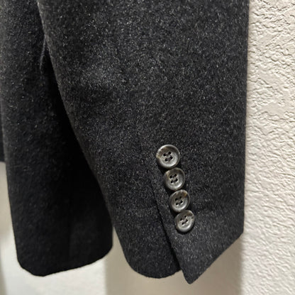 Luca Bertoni Dark Charcoal Gray/Black Wool Blazer Men’s