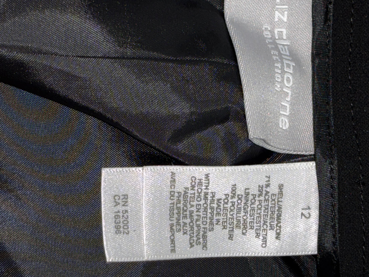 Liz Claiborne Black Dress Trousers Women’s size 12