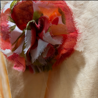 Yellow Blazer Women’s Jacket with Rose Brooch by Norton McNaughton
