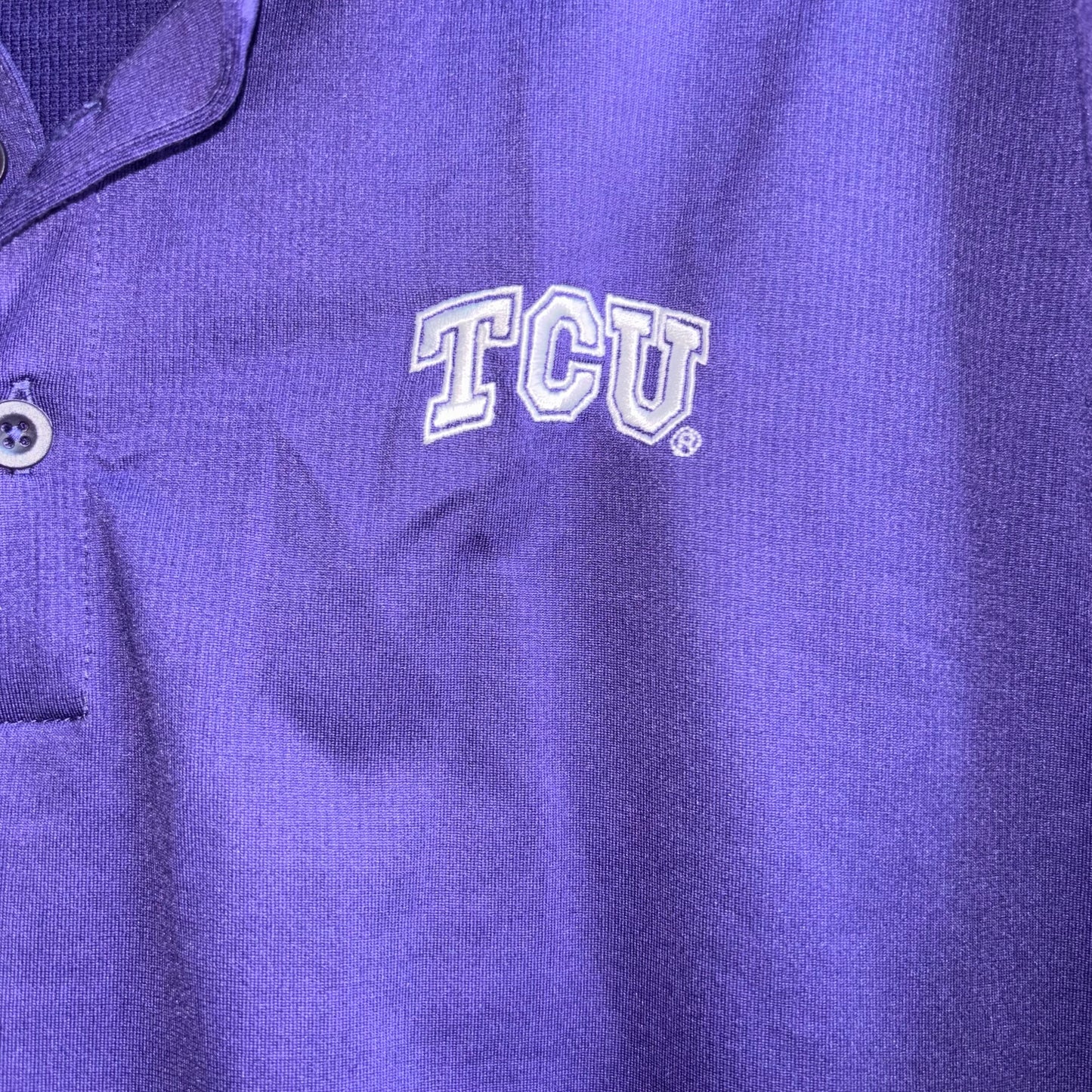 Nike Dri-Fit Purple Texas Christian University (TCU)Polo Shirt size large