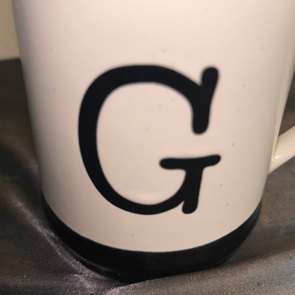 Mug White & Black with “G” Letter monogram 12oz
