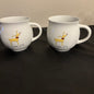 Pottery Barn large White ceramic mugs, set of two “Rudolph” Raindeer