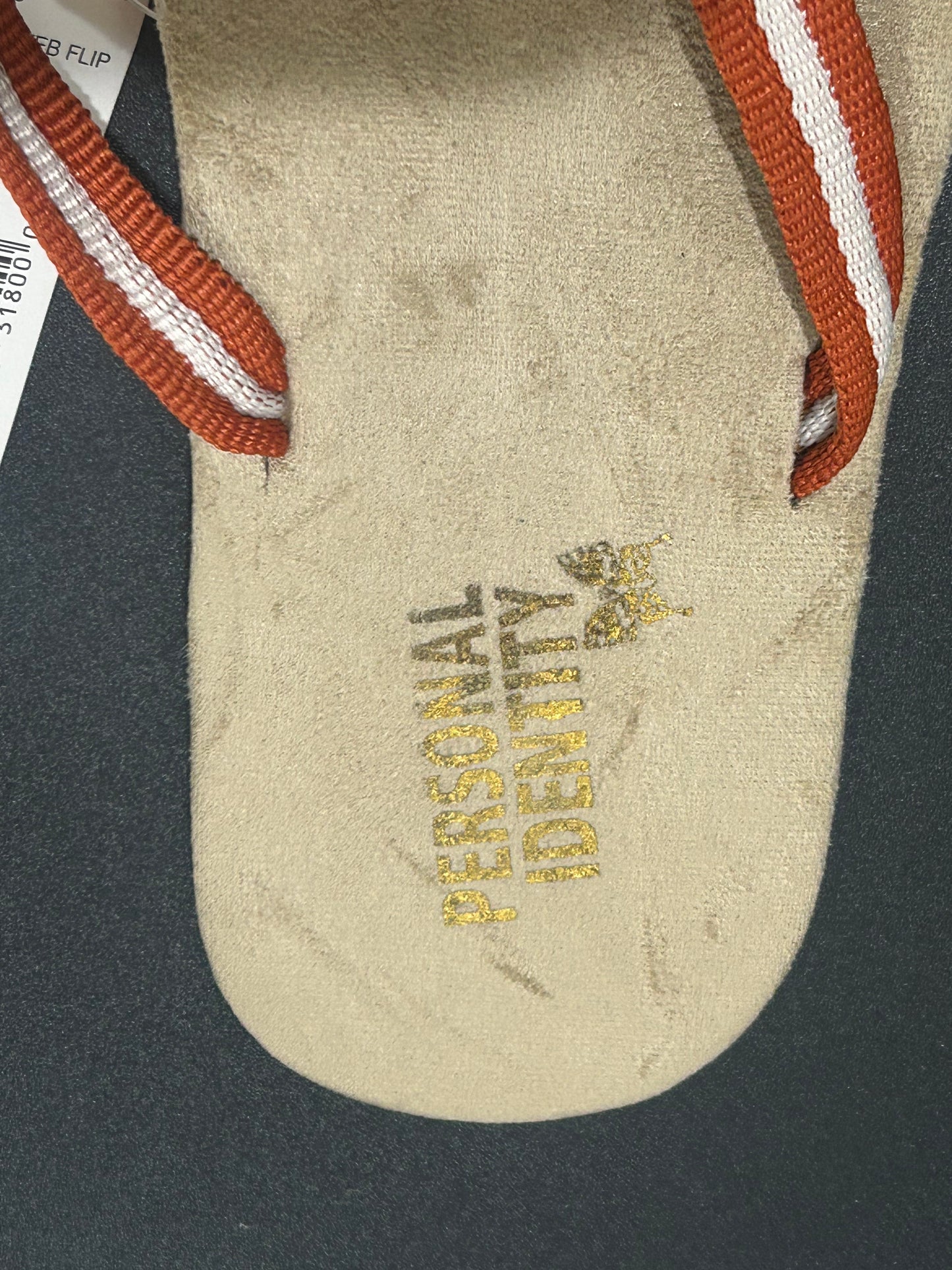 Personal Identity Women’s Orange Striped Flip Flops size 10