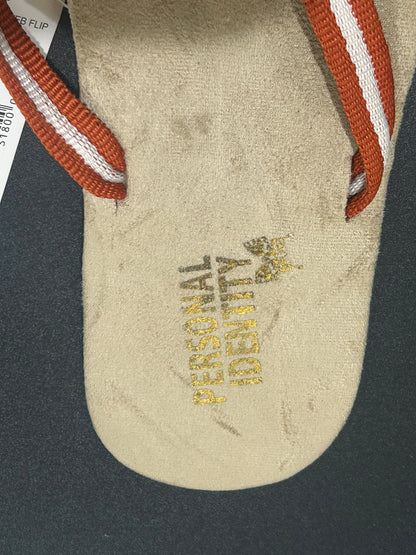 Personal Identity Women’s Orange Striped Flip Flops size 10