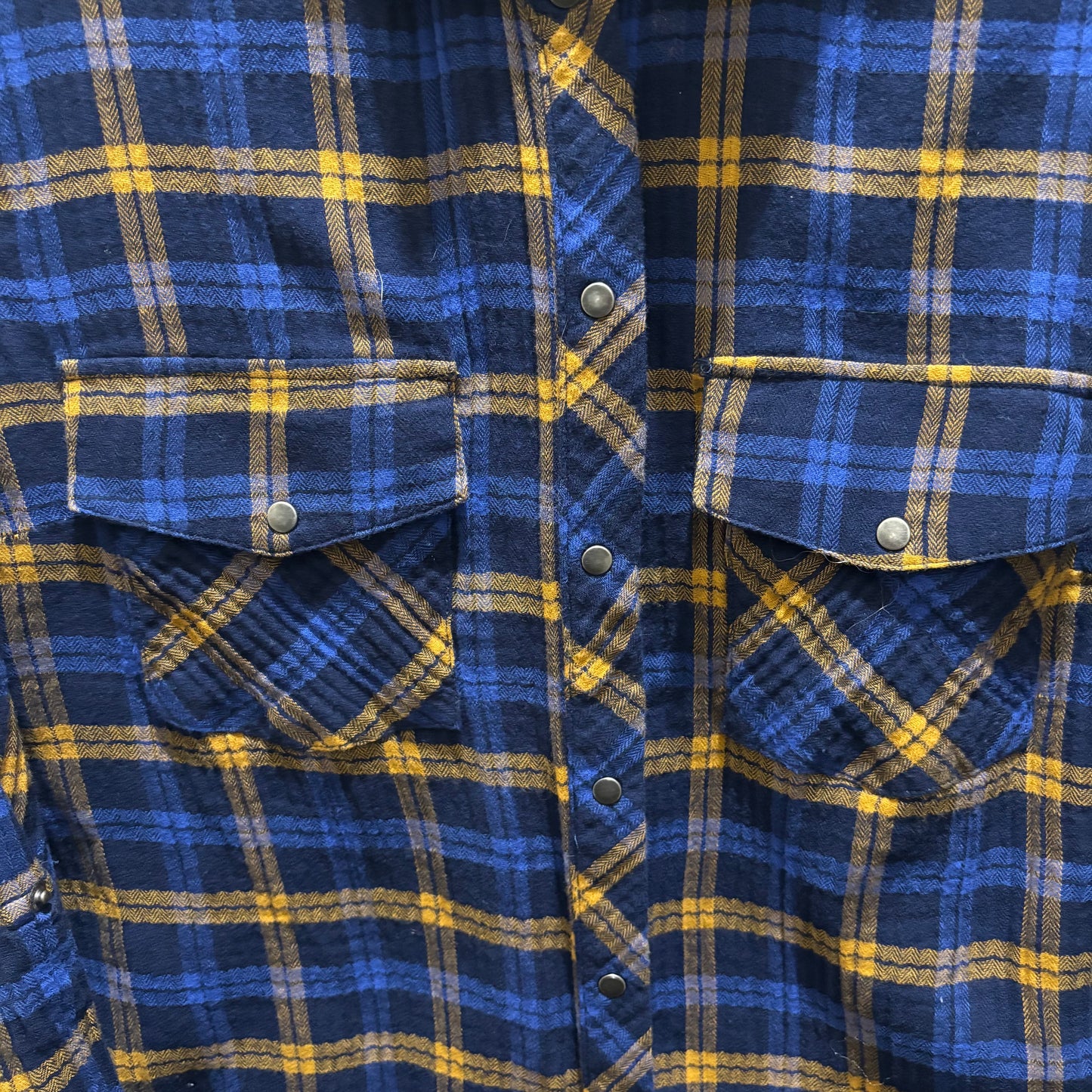 KUT blue ans yellow plaid long sleeve shirt women’s size large
