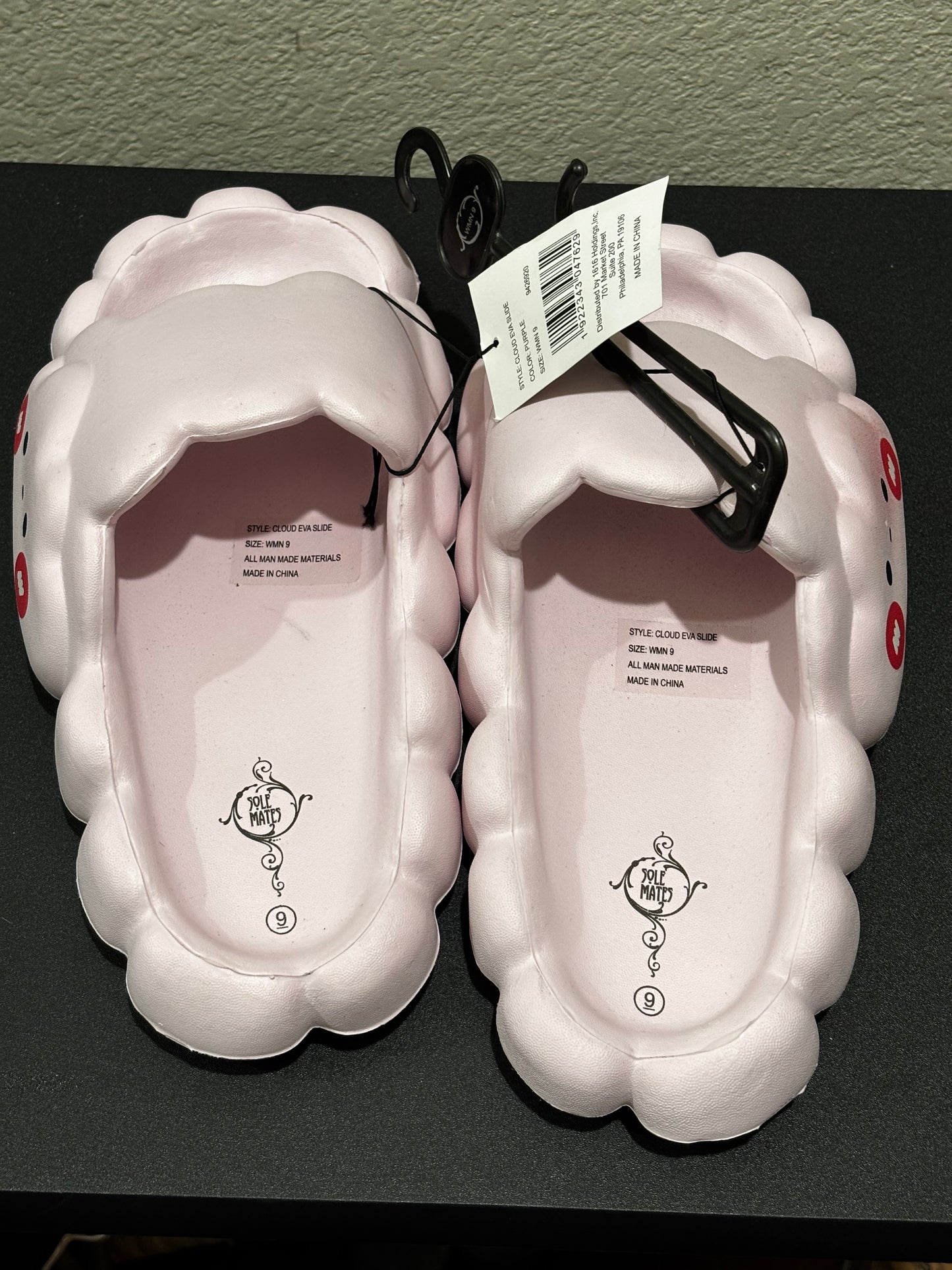 Solemates Women’s Pink  Smiling Cloud Slip-on Slides size 9