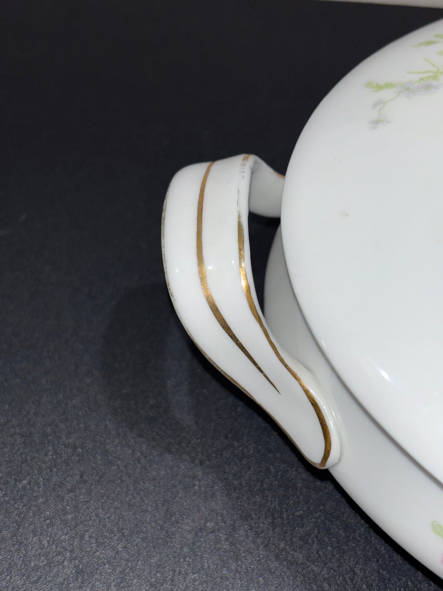 Vintage Porcelain Serving Dish with lid and handles made in Austria
