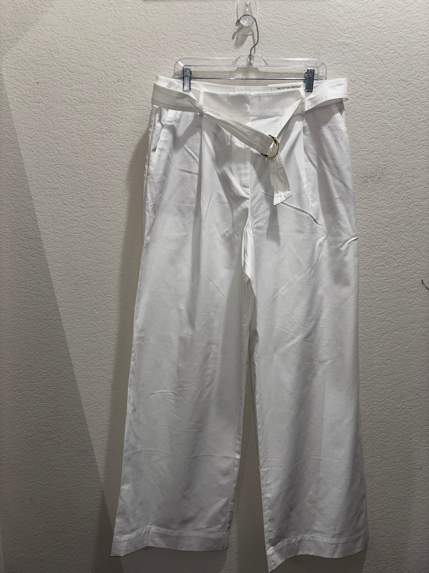 Loft white wide leg trouser pants women’s size 12 tall