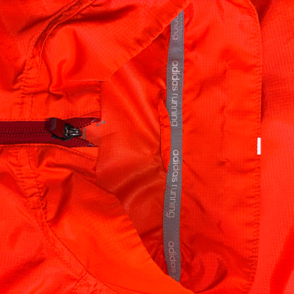 Adidas neon orange windbreaker, lightweight size XL men’s reflective