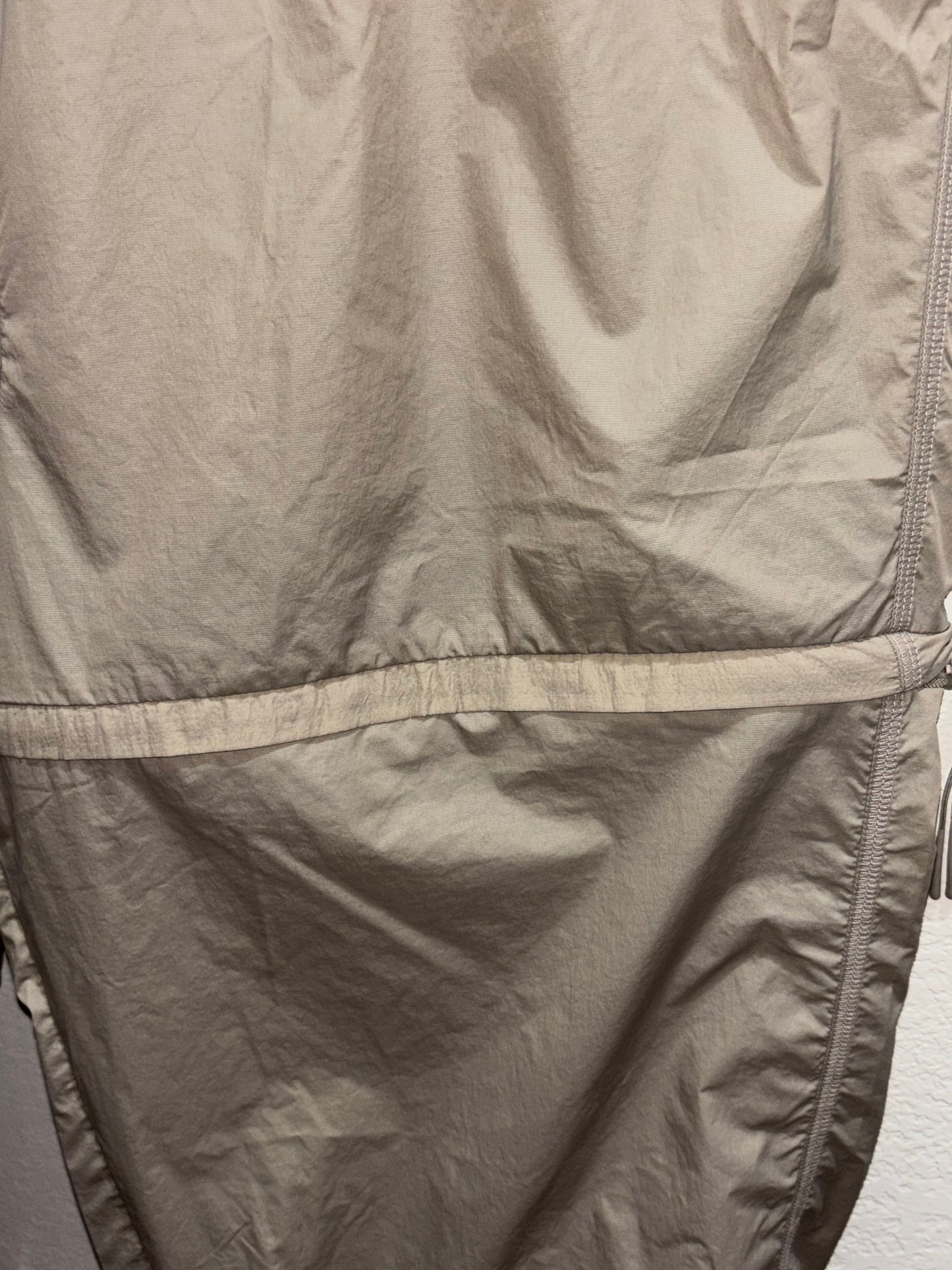 Adidas Nylon beige convertible zip off jogger pants