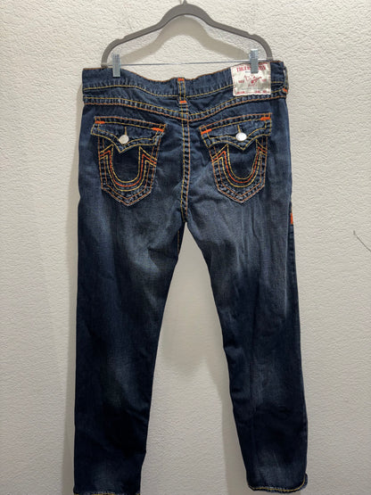 True Religion “Ricky” Relaxed Straight Leg Jeans Size 38