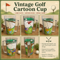 Vintage Golf Funny CartoonThemed Handled Mug Cup