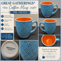 Great Gatherings ceramic blue orange coffee mug ￼